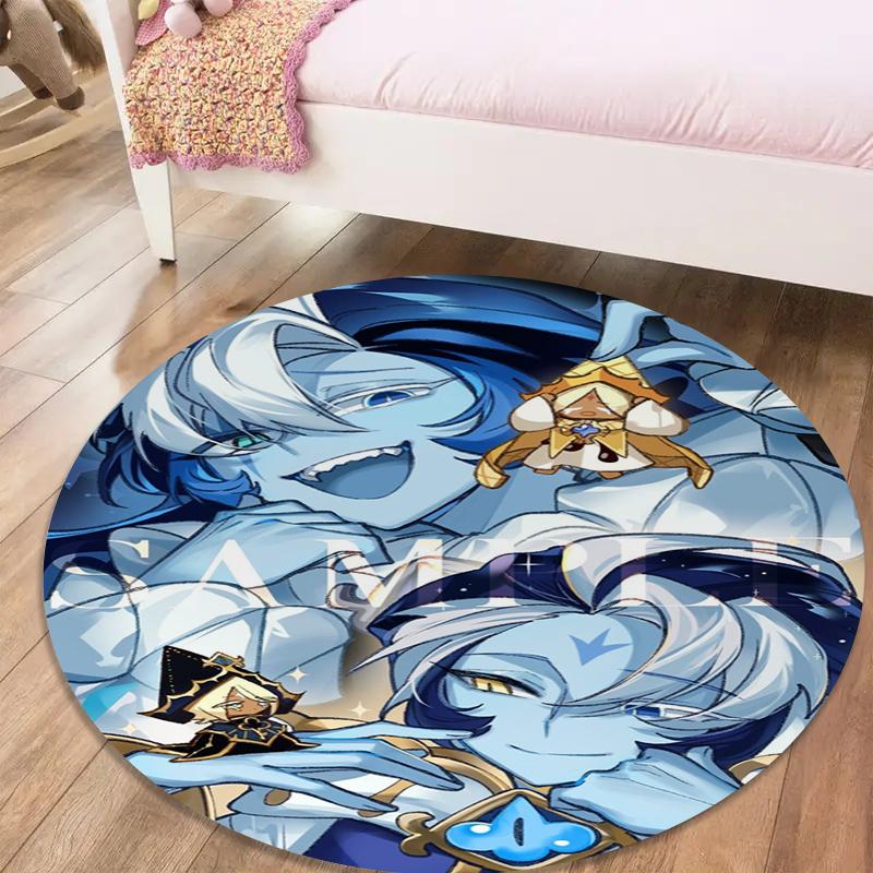 Cookie Run Kingdom Round Area Rug,Carpet Rug for Living Room Bedroom Sofa Playroom Decor,Non-slip Floor Mat19