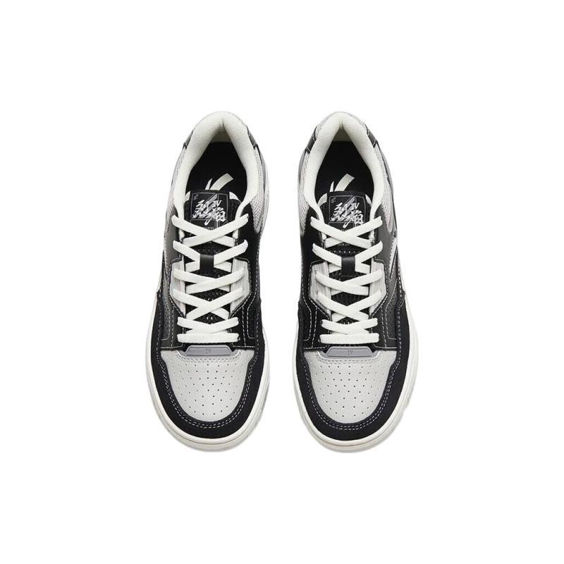 Anta Flame 4.0 Anti Slip Wear Resistant Low Top Skateboard Shoes Women's Black White Sneakers 122328081-3