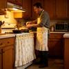 Cotton Blend Stove Cover Skirt Charming Farmhouse Stove Skirt Rustic Oven Curtain  Home