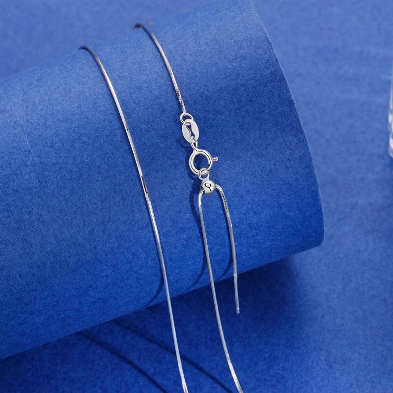 S925 Sterling Silver Snake Bone Chain for Women - Adjustable, Versatile, Simple, DIY Bead Stringing, Universal Accessory S925 Silver