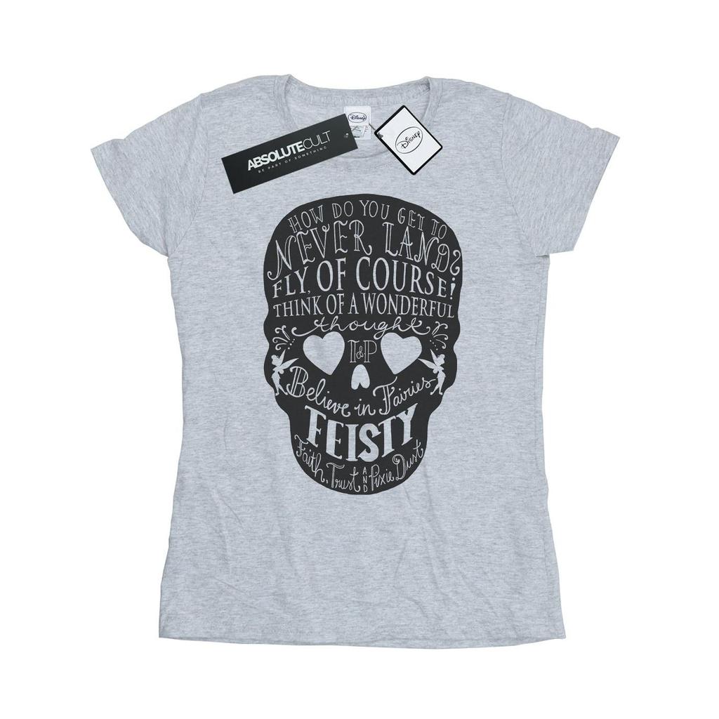 Disney Womens/Ladies Tinker Bell Skull Cotton T-Shirt