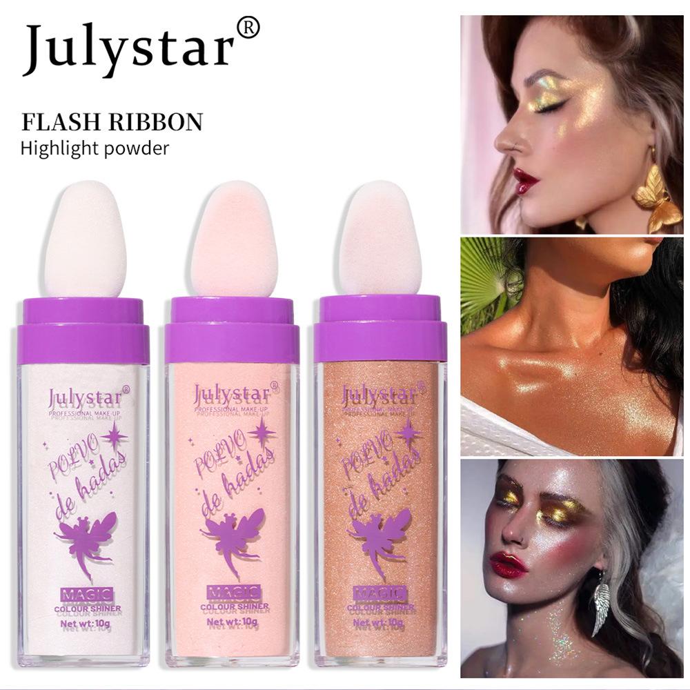 Make-up Fee Pat Puder Set Gesicht Dreidimensionales Contouring Glitzer Körperaufhellung Perlmuttfarbenes Highlight-Puder Set