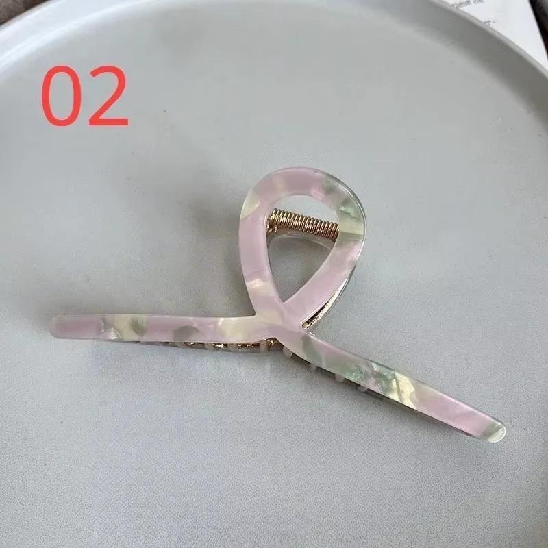 Large French Style Acetic Grab Clip Retro Alloy Shark Clips Elegant Minimalist Headwear Back of Head Spoon Curly Hair Hairpin