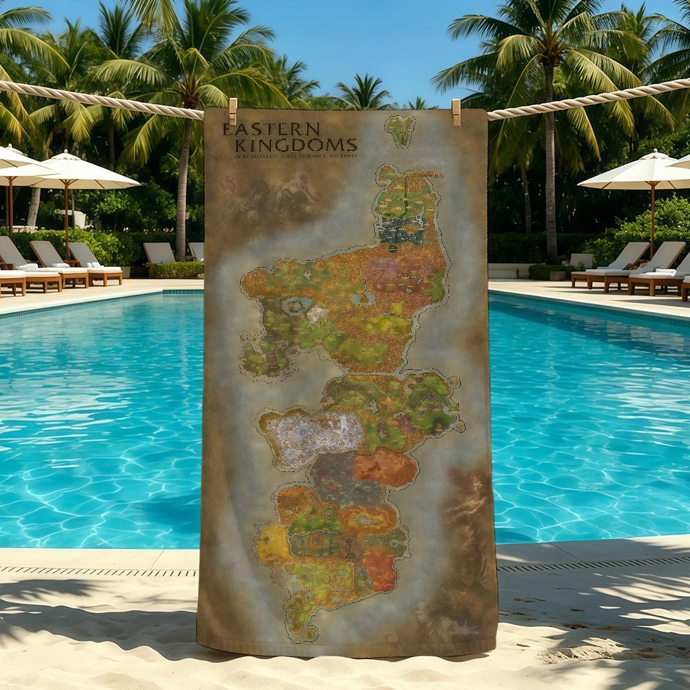 Игровое полотенце W-World Of W-Warcraft для кемпинга, пляжное полотенце, супервпитывающее, быстросохнущее, летнее полотенце STJ40x70CM