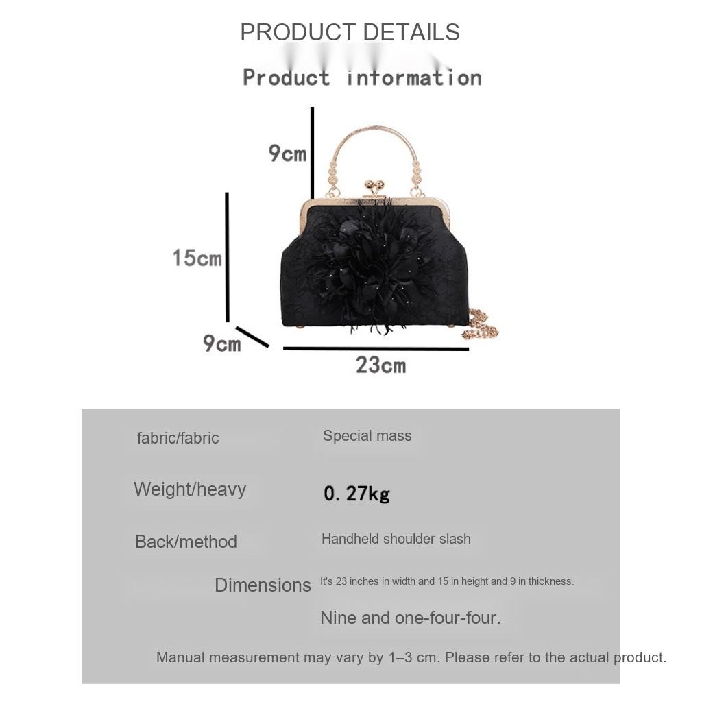 Handbag Women Cloth Flower Chain Strap Evening Wedding