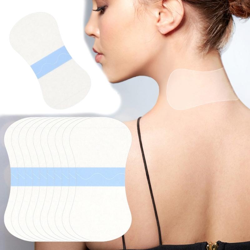 10 Pieces Clear Invisible Neck Support Patches Sweatproof Convenient Easy Application Gentle On Skin
