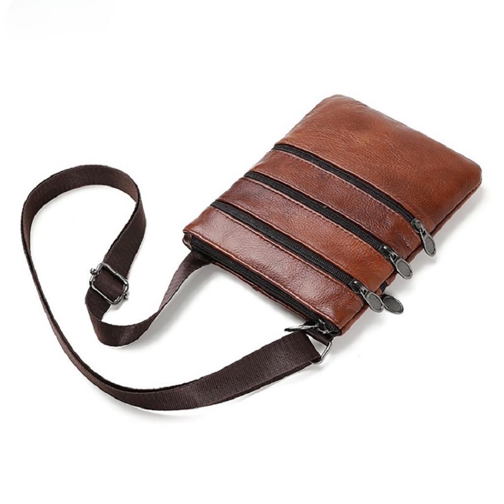 Men New Fashion Leather Bag Shoulder Bag Casual Shoulder Messenger Bag