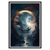Starověká krajina Měsíc Noc Surrealismus Umění Malba na plátně Nástěnný Pop Plakáty a obrazy Fantasy Gate Moderní obývací pokoj Ložnice Domácí obrazy Výzdoba