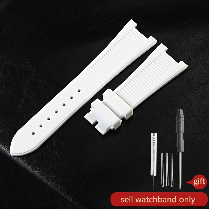 Para Patek Philippe Sport Elegante Serie Nautilus 5711/5712/5980 Correa de Reloj de Silicona Impermeable para Hombre 25x13mm