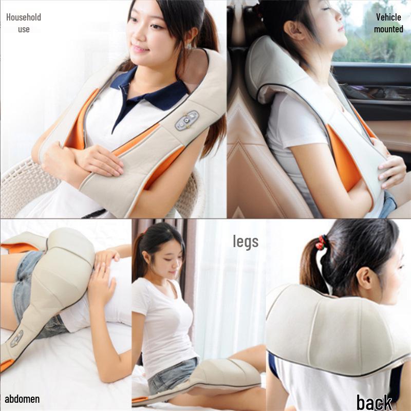 Cross-Kneading Multi-Function Electric Neck & Shoulder Massager for Car and Home