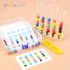 Tube Clamping Ball Toy for Kids Color Sorting  Fine Motor Skills Montessori Style  Wooden Educational Toy with Cards 3-8 Years