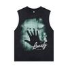 European And American High Street Retro Washed Old Rock Sweat Vest Couple Casual Direct Injection Printing Sleeveless T-Shirt Men