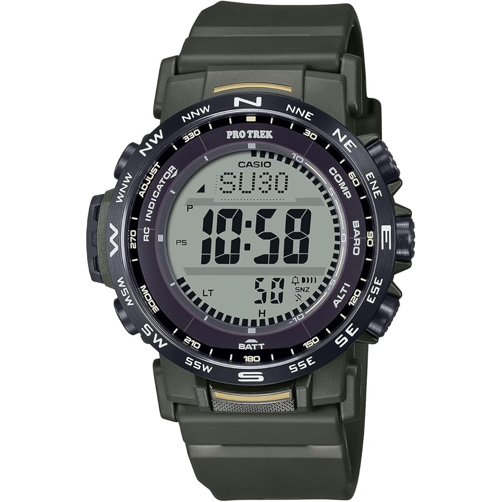 [Casio] Pro Trek Watch [Domestic Genuine Product] Climber Line Radio-Controlled Solar Watch with Biomass Plastic PRW-35Y-3BJF Men s Khaki