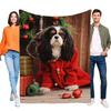 Cute Cavalier King Charles Spaniel Dog Blanket Cozy Warm Throw Blanket for Pets and Home Decor Christmas Gift Perfect for Animal
