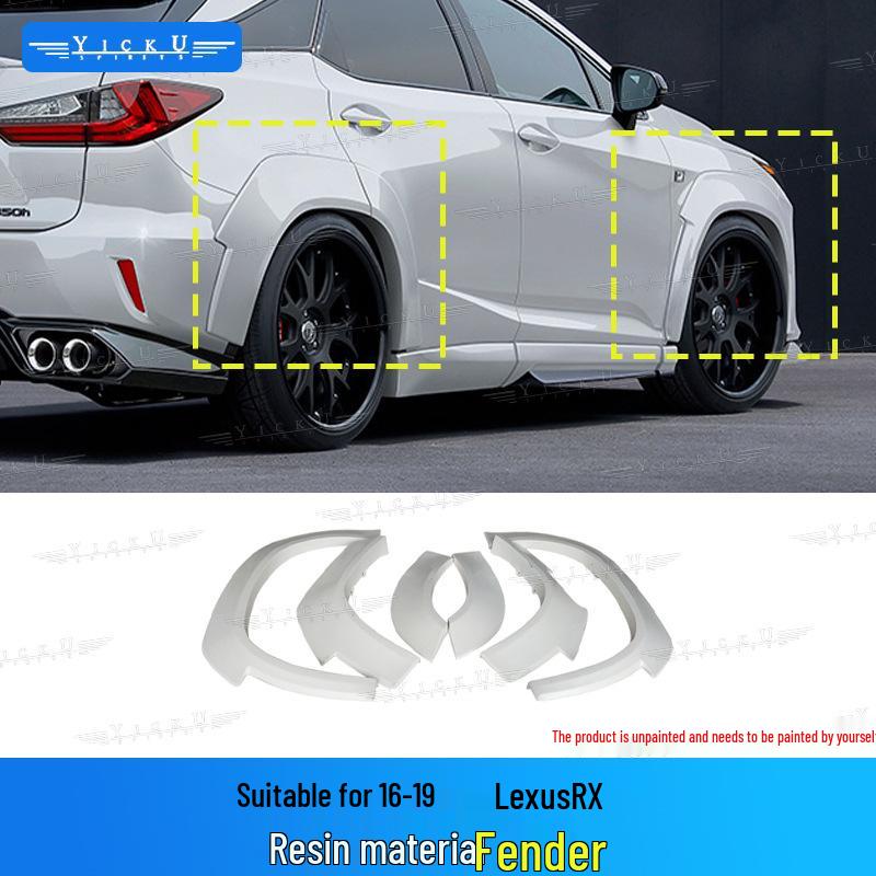 Lexus RX 2016-2019 AIM Style Carbon Fiber Body Kit: Front & Rear Lip Spoiler, Wide Body Fender Flares.