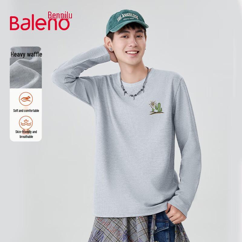 Baleno Men s Waffle Knit Long Sleeve Round Neck Tee L