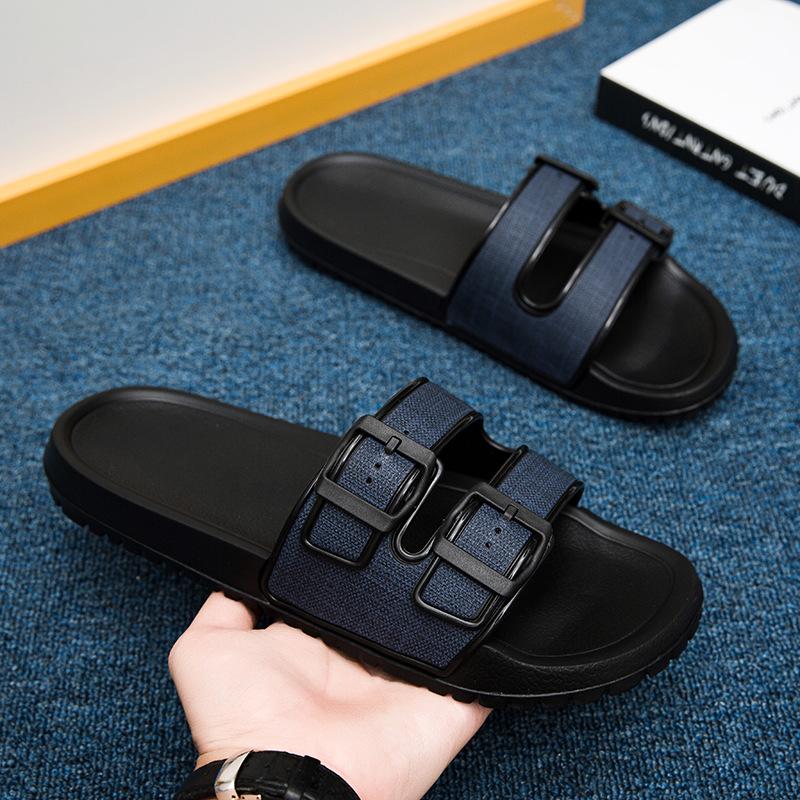 

Большой размер 47 тапочки мужские летние нескользящие пляжные сандалии интернет-знаменитость универсальные мягкая подошва персонализированные шлепанцы 47 синий