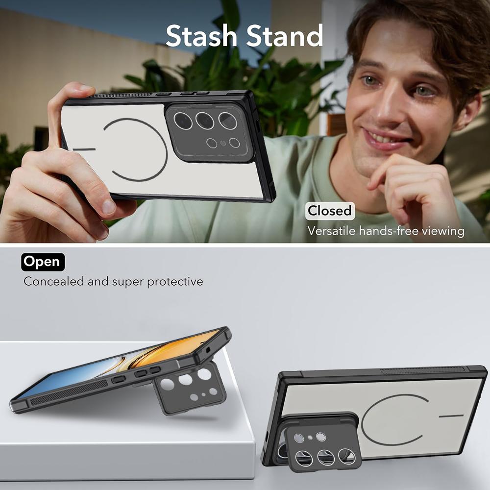 For Magsafe Magnetic Shockproof Phone Case for Samsung Galaxy S26 Ultra S25 Edge S24 Plus S23 FE Bracket Lens Protection Cover