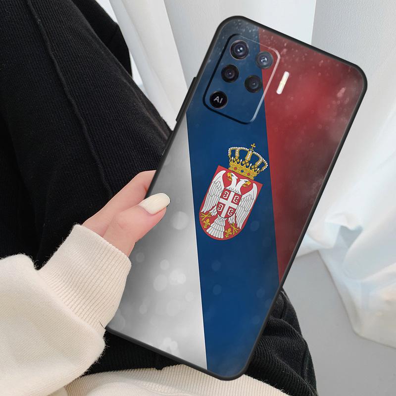 Flag of Serbia Serbian Case For Oppo A18 A38 A58 A78 A98 A80 A60 A40 A96 A76 A16 A94 A74 A54 A15 A17 A57 A77 A5 Pro