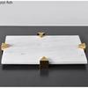 Metal Marble Tray Storage Tray Decorative Plates Ornament Refreshments Trays Cake Dessert Plate Display Stand Jewelry Trays