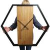 Wooden Wall Clock for the Living Room Loft Hexagon 80cm