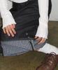 RONRON Check Combi Bermuda Denim Pants Indigo Blue