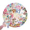 50pcs Funny 67 Six Seven Stickers 67 DIY Stickers Scrapbooking Phone Luggage Waterproof Decals Aesthetic Stickers Creative Gifts
