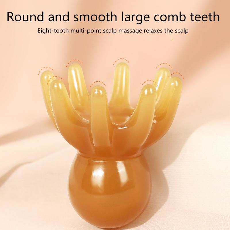 Meridian Scraping Scalp Massage Brush Acupuncture SPA Gua Sha Health Deep Massage Tool Resin Octopus Comb Head Massager