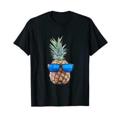 Pineapple with Blue Sunglasses Summer Aloha T Shirt Vintage Washed Casual Top For Everyday Wear Soft Stylish Unisex Versatile