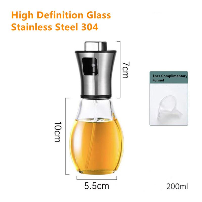 100/200ml Glass Oil Spray for Kitchen Oil Nebulizer Dispenser Sprayer Airfryer BBQ Camping Olive Oil Diffuser Cooking