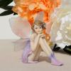 Winged Fairy Girl Miniature Resin Angel Flying Miniature Crafts Flower Fairy Figurine  Desktop