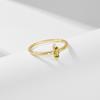 New Classic Best Selling Sterling Silver 925 Zircon Baguette Band Ring for Women Green Gemstone Simple Rings Jewelry