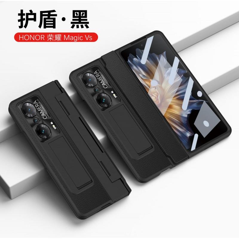 Slim Foldable Phone Case Honor Magic With Full Coverage Shockproof PC Shell Hidden Kickstand Matte Leather Finish