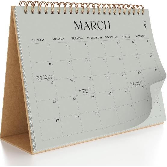 Aesthetic Desk Calendar 2026 - Runs until December 2026 - Beautiful Small Flip Desktop Calendar for Easy Organizing