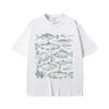 Fish Tattoo Style T-shirt Fishing Funny Meme Graphic T Shirts Men Casual Cotton Vintage Short Sleeve Men's Oversized T-shirts