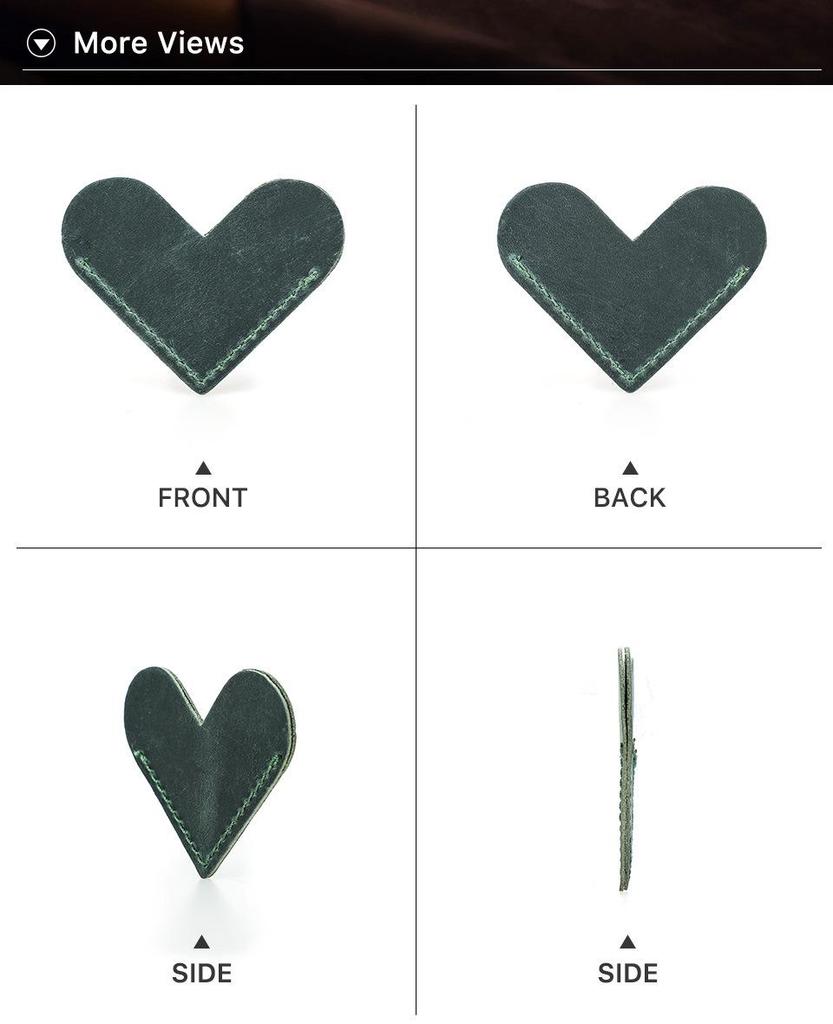 Handmade Heart-Shaped Retro Leather Bookmark – Personalized Creative Genuine Leather Page Holder.