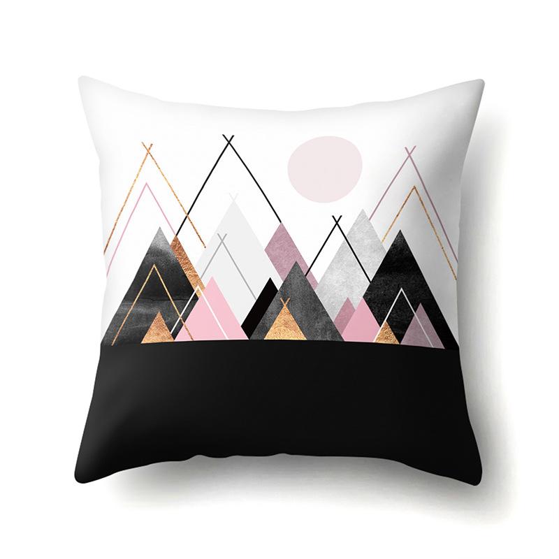 Polyester Pillow Case Decorative Geometric Home Printed Pillow Case Waist Cushion Cover Car Cushion Head Cushion Cover