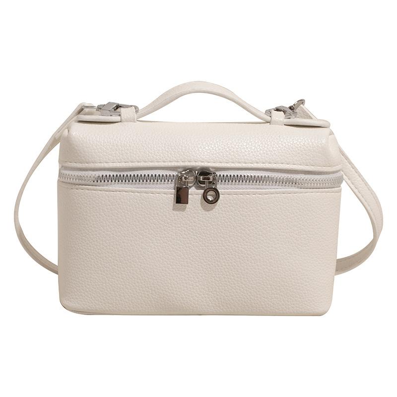 Textured lunch box bag messenger small bag handbag trendy women's bag high-end commuter messenger bag women