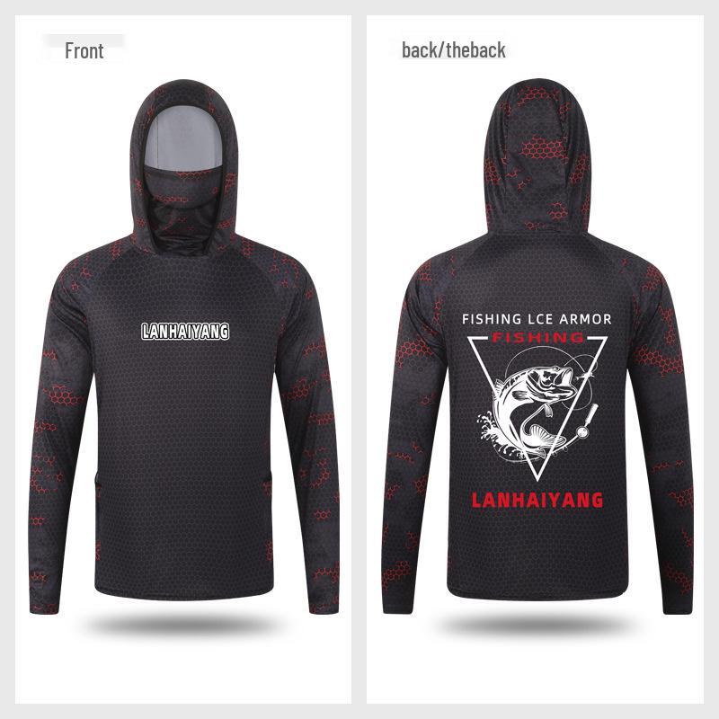 Men's Summer Breathable Camouflage Hooded Long Sleeve Sun Protection Fishing Shirt