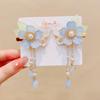 Sweet Pink Hair Clip Chinese Style Flower Tassel Hairpins Styling Accessory Barrette For Girls