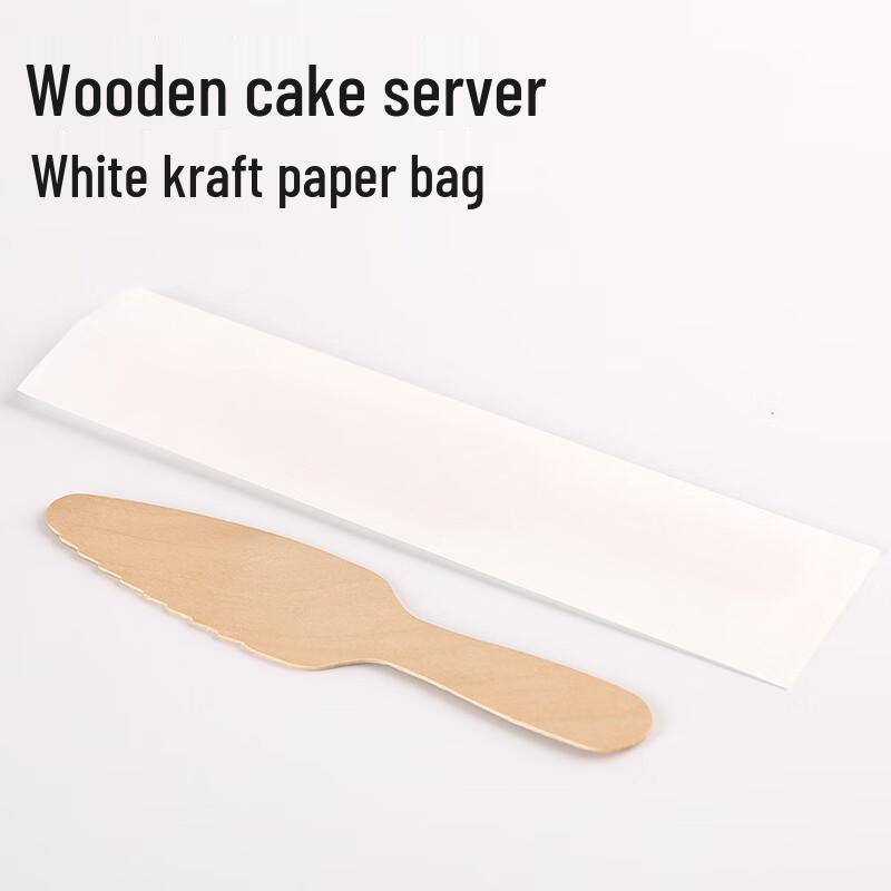 Disposable Wooden Cutlery and Cake Cutter Set
