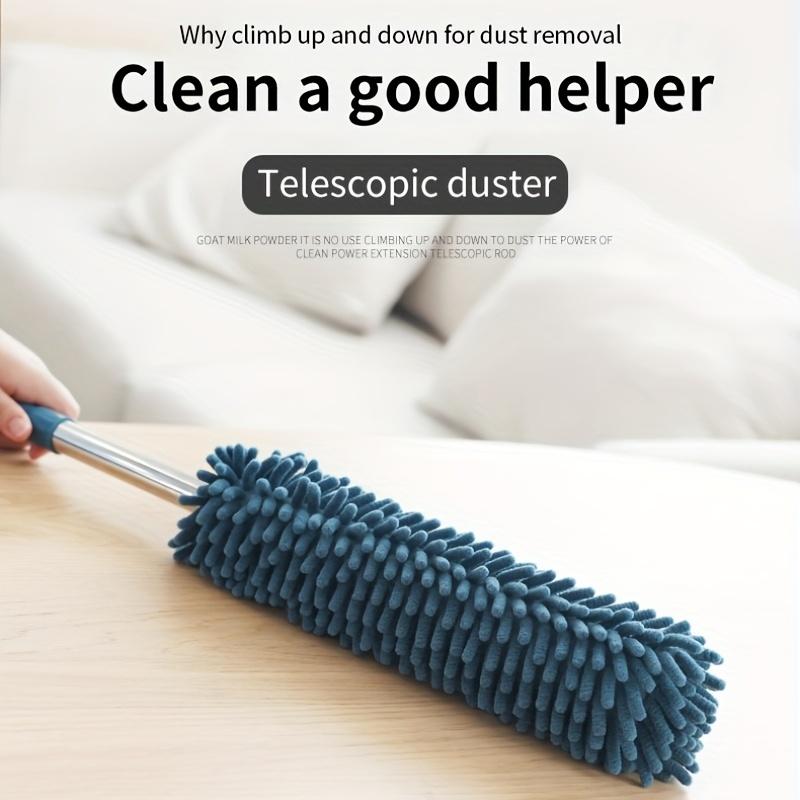 Extendable Dusting Broom - Heavy-Duty Cleaning with Non-Shedding Head, Telescopic Handle, for Floors, Furniture, Ceiling, Hard-to-Reach Areas