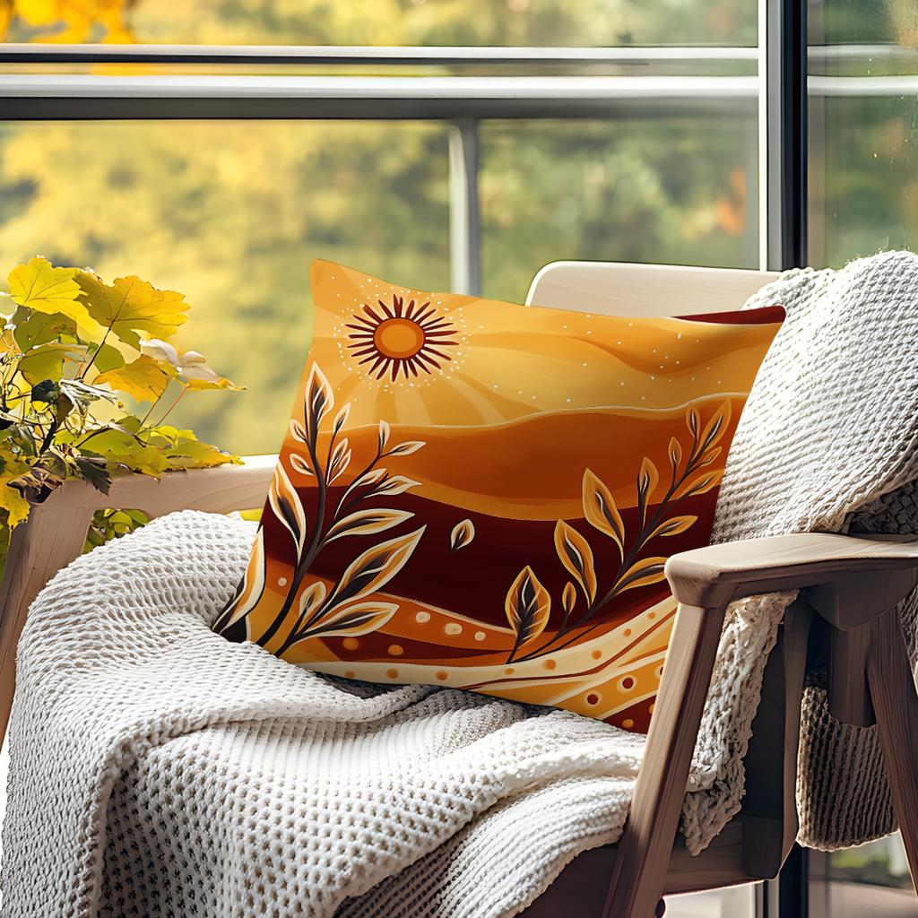 Bohemian Autumn Decorative Cushions Pillowcase Abstract Plants Leaves Cushion Cover Throw Pillow Sofa Pillowcover Decor
