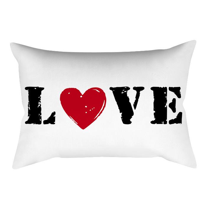 

Наволочка на поясничную подушку на День святого Валентина, Классическая красная клетчатая с принтом букв, Персиковый бархат, Чехол для подушки для автомобиля, дивана, офиса 30 * 50CM without pillow core