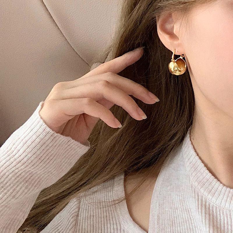 Ins Niche Design Sense of Simplicity Senior Hundred Geometric Orb Earrings Fashion Temperament Trendy Gift Elegant Lady's Accessories Classic Jewelry