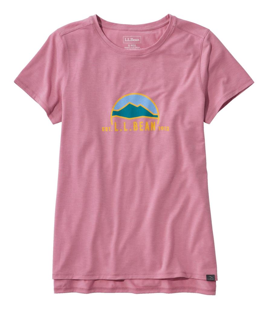 LL Bean Everyday Sunsmart Short Sleeve US Size Rose Shadow Katahdin 1000216974 Women's Tee, Graphic, Fit, Regular, L, Logo, Multicolor,