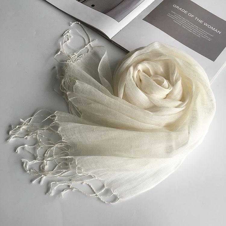 South Korea Dongdaemun Light Linen Scarf, Solid Color Sunscreen Scarf, Source