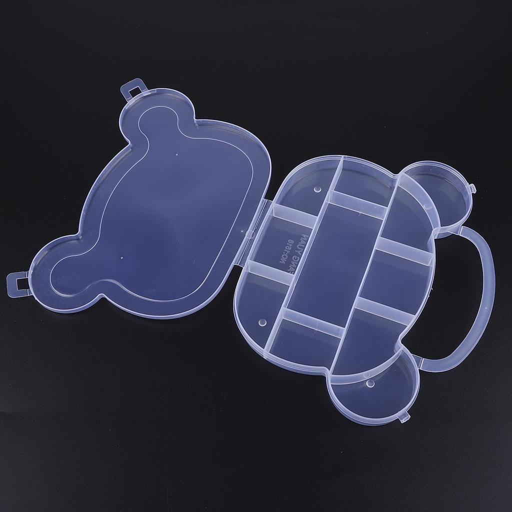 PVC Adjustable Practical Bear Storage Box Bead Ring Box Jewelry Presentation Organizer