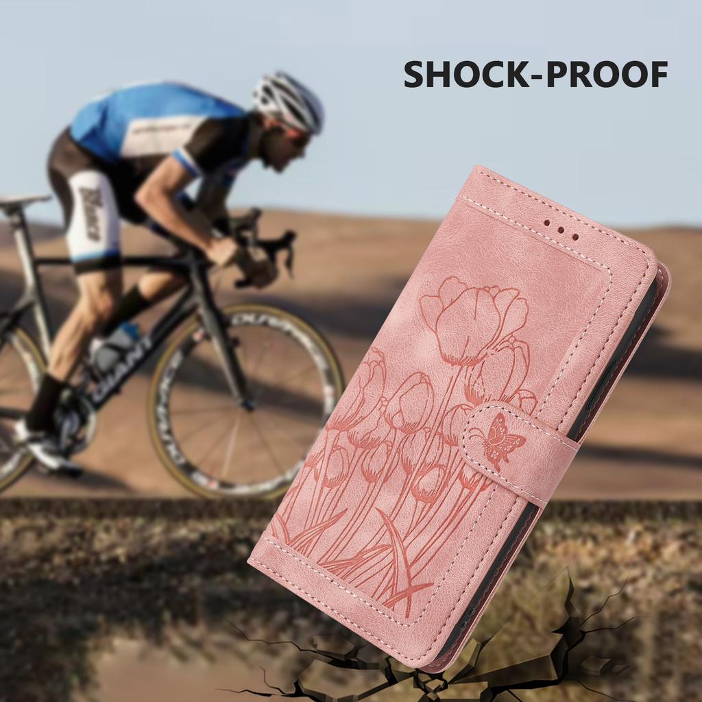 Pro Oppo Reno14 5G (Globální) Pouzdro Tulip Kožený Kryt na Telefon s 5 Přihrádkami na Karty Peněženka