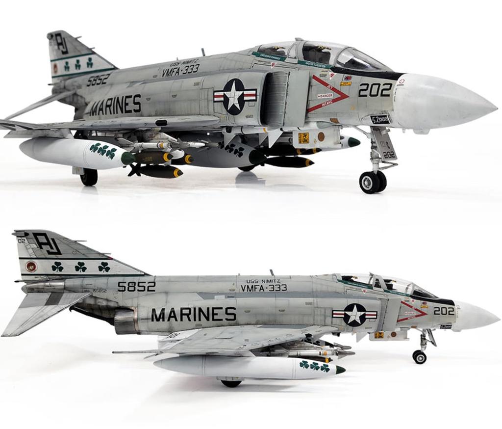 Academy Scale American Phantom II Shamrocks Plastic Model Kit 12356 1/48 F-4J VMFA-333 (Airplane)